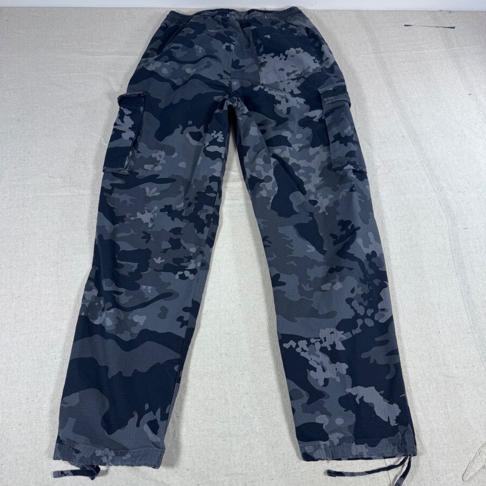 Adidas Cargo Pants Mens Medium Grey Black Camo Good Ripstop IK3535 Trefoil - Picture 3 of 13